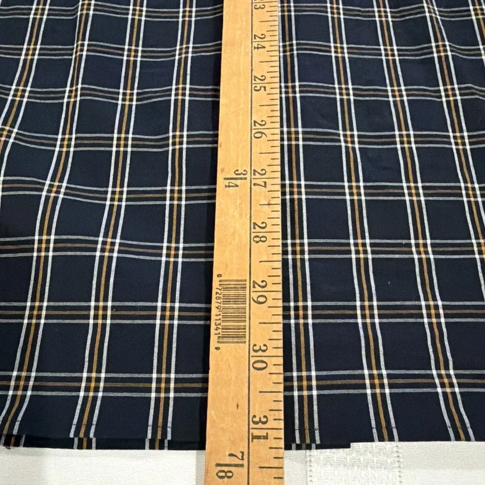 Banana Republic Mens XL Slim Fit Wrinkle Resistant Plaid Button Down Shirt Navy